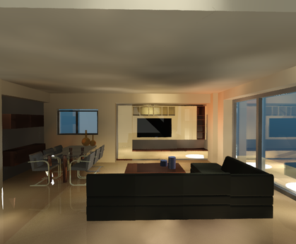 Interion design in newly built residential building